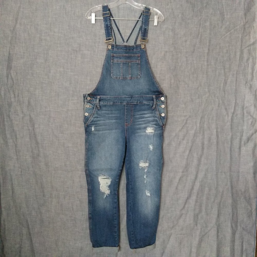 Overall Jeans 12 Torrid Crop Distressed Ripped NWT